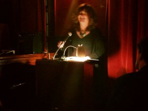 A.E. Weisgerber at the Great Weather for Media reading 14 November 2018 kgbbar.com Photo by Paul Weisgerber.