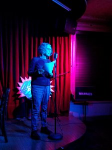 Susan Weiman 3/1/2019 FBomb NYC Flash Fiction Reading Series. Photo Credit: A.E. Weisgerber.