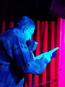David Huberman 3/1/2019 FBomb NYC Flash Fiction Reading Series. Photo Credit: A.E. Weisgerber.