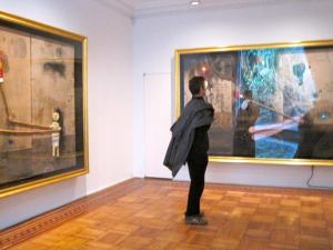 Paul at Jack Tilton Gallery, April 2012. David Lynch paintings. Photo (c) A.E. Weisgerber 2012